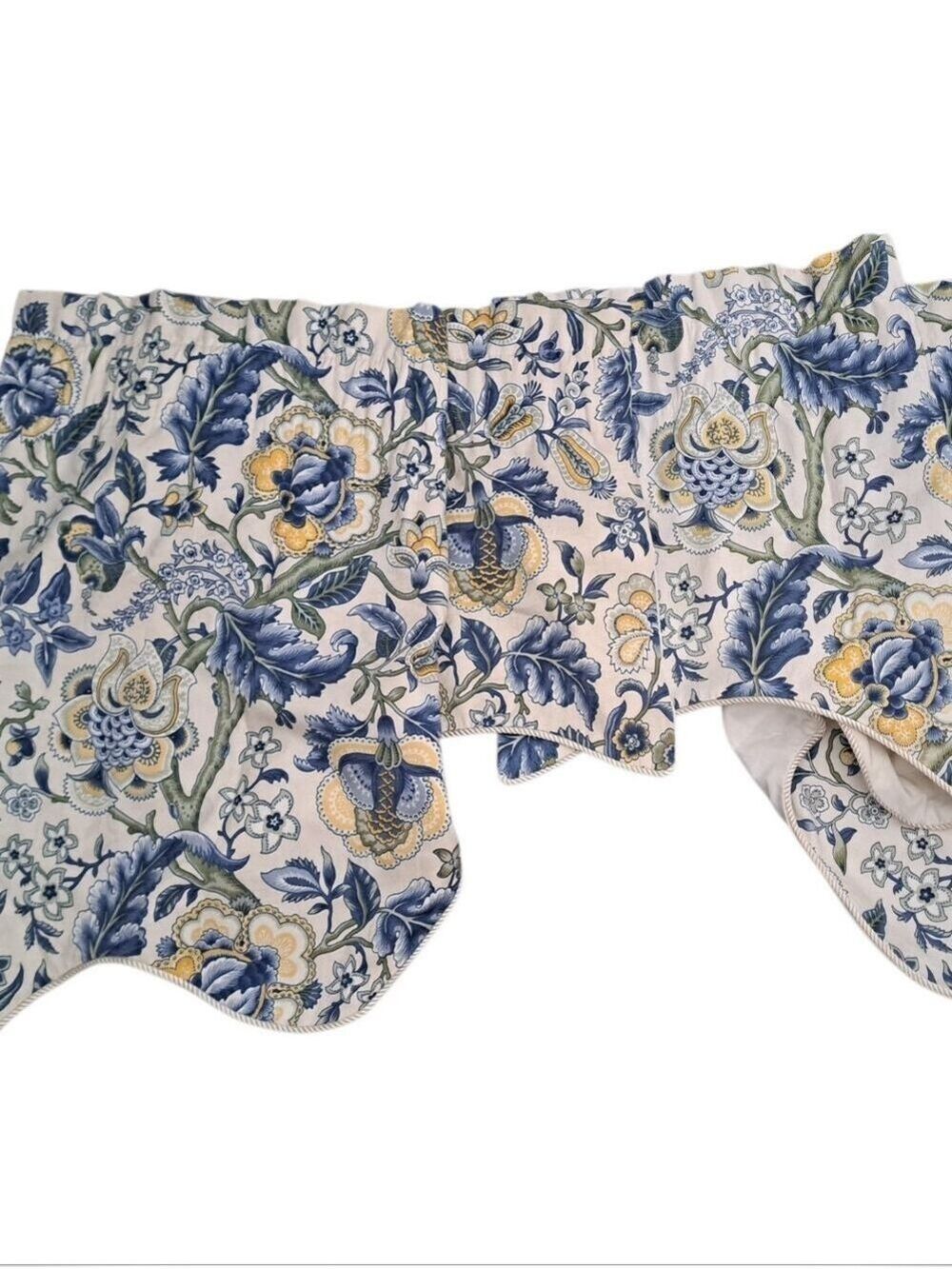 VTG Waverly Imperial Porcelain Scalloped floral Valances lined Cotton Made USA 2